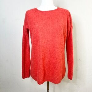 Des Petits Hauts Donalda Mohair Blend Sweater Coral Red Star Charm Size T0 XS